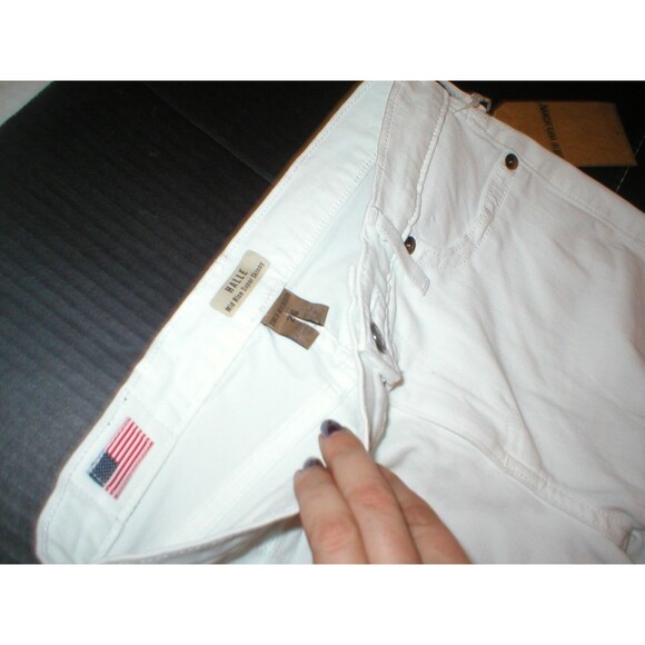 NWT New Womens True Religion USA Halle Jeans Skinny White Mid Designer Patch 26 - Picture 8 of 9